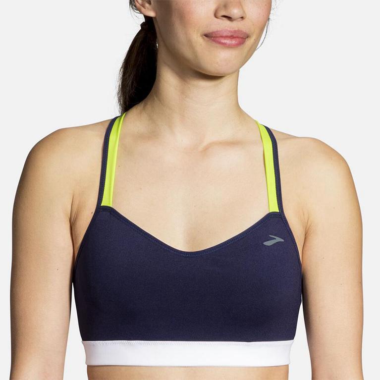 Brooks UPRISE CROSSBACK Running Bra Womens Outlet - Blue (HIA961375)